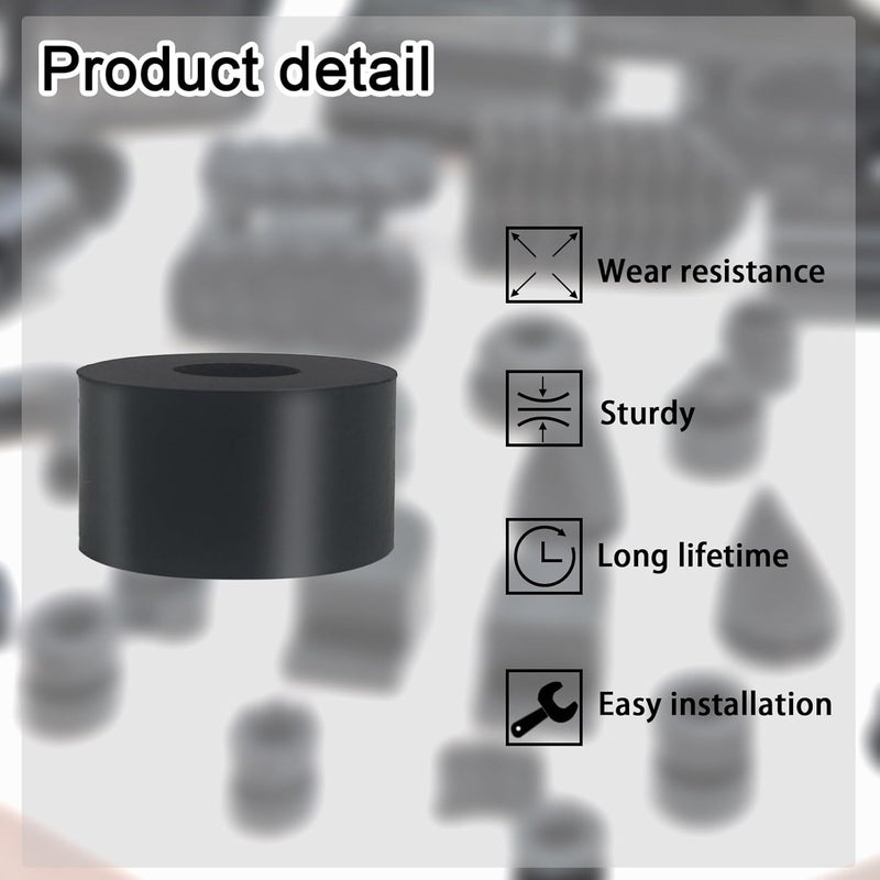 Unarty 12 PCS Multi Purpose Rubber Spacer 1 Inch OD x 3/8 Inch ID x 1/2 Inch Thickness, Thick Rubber Washers Anti Vibration Spacer for Home and Car - Image 3